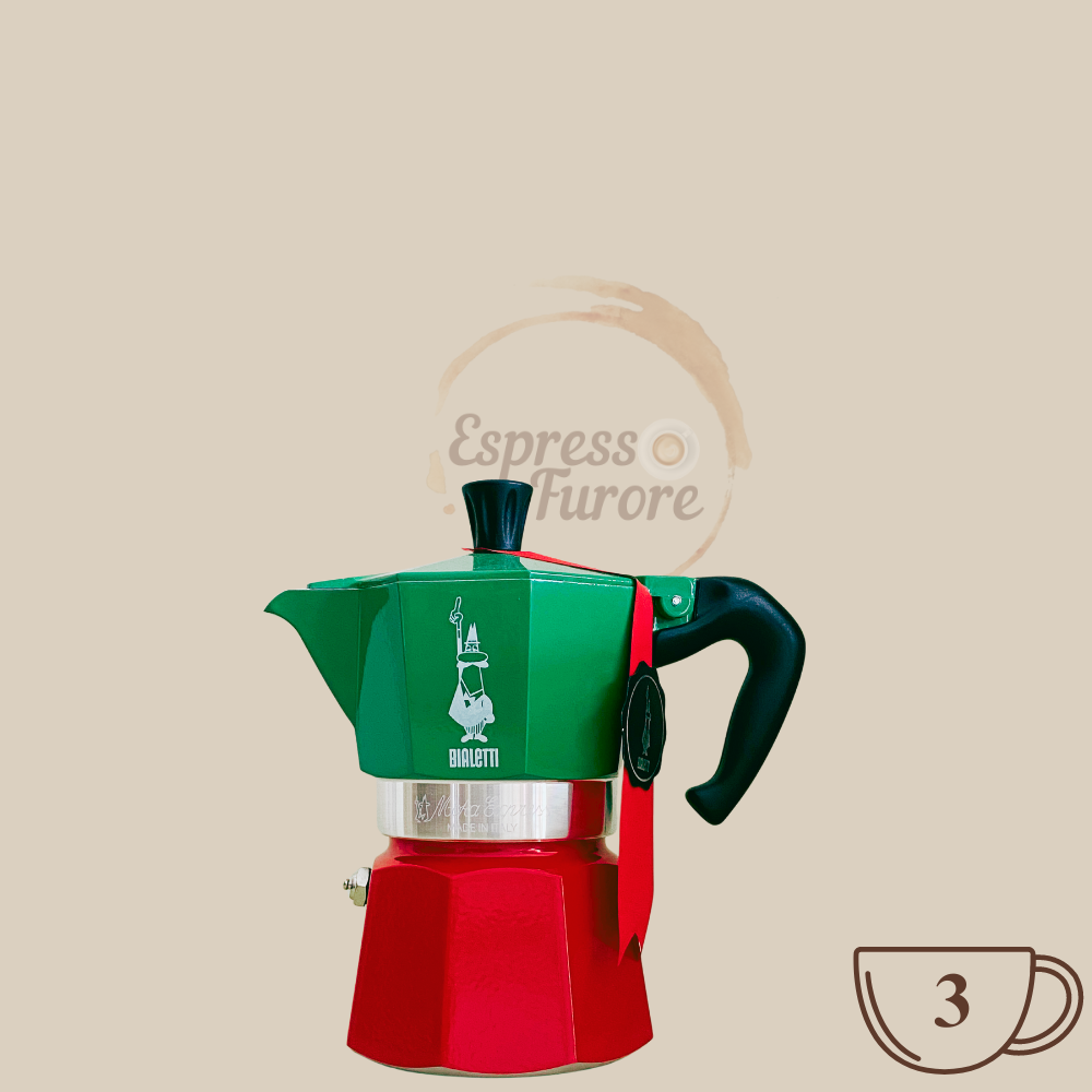 Bialetti Moka Express Italia Herdkanne für 3 Espressotassen Espresso Furore