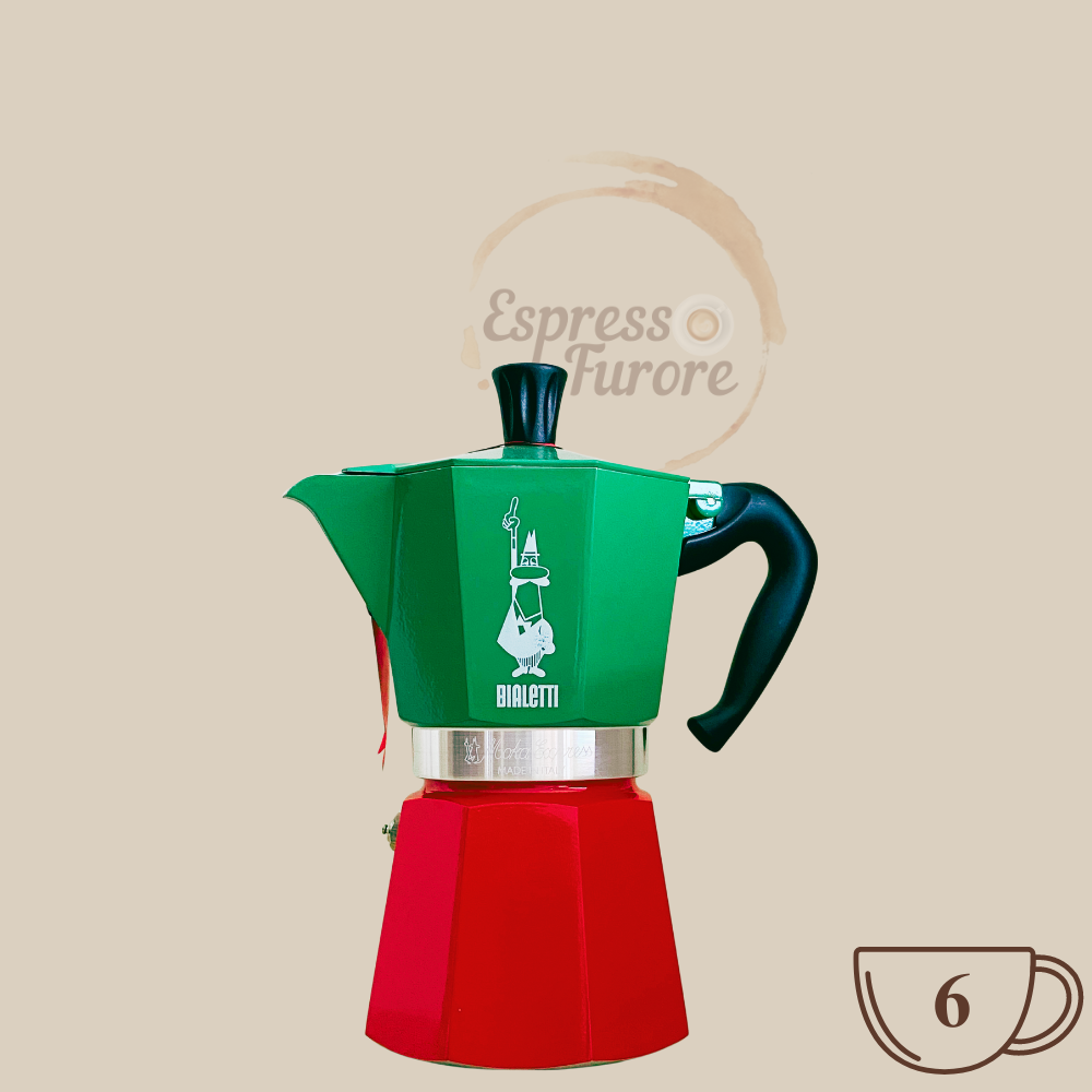 Bialetti Moka Express Italia Herdkanne für 6 Espressotassen Espresso Furore