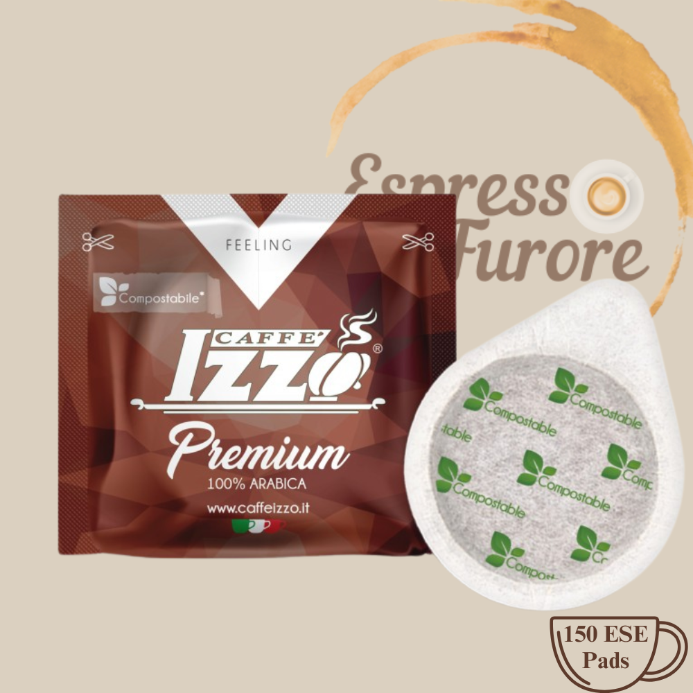 Izzo Premium 100 % Arabica E.S.E. Kaffeepads 150 Pads Espresso Furore