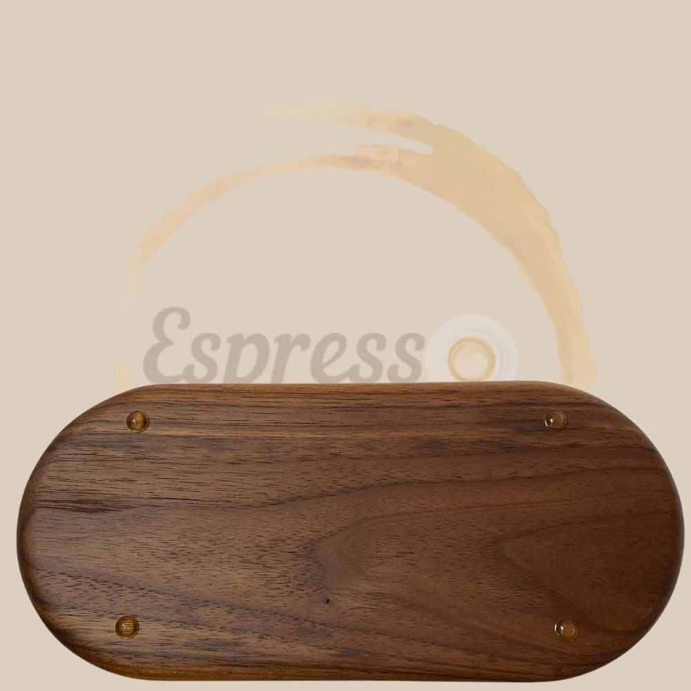 Espresso Furore Eurista Kaffeetablett aus Nussbaum zum Servieren von Kaffee, Getränken und kleinen Snacks Rückseite