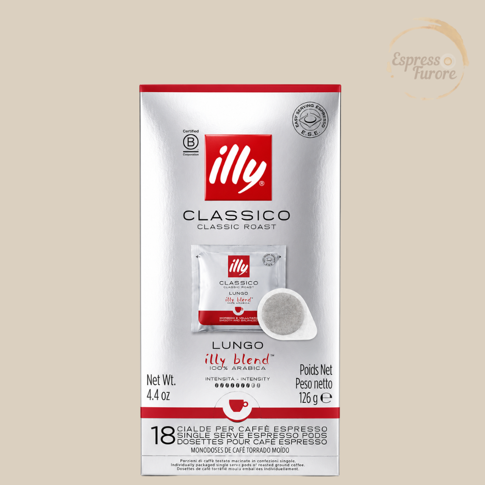 illy E.S.E. Kaffeepads CLASSICO LUNGO - klassische Röstung 18 Pads - 126g