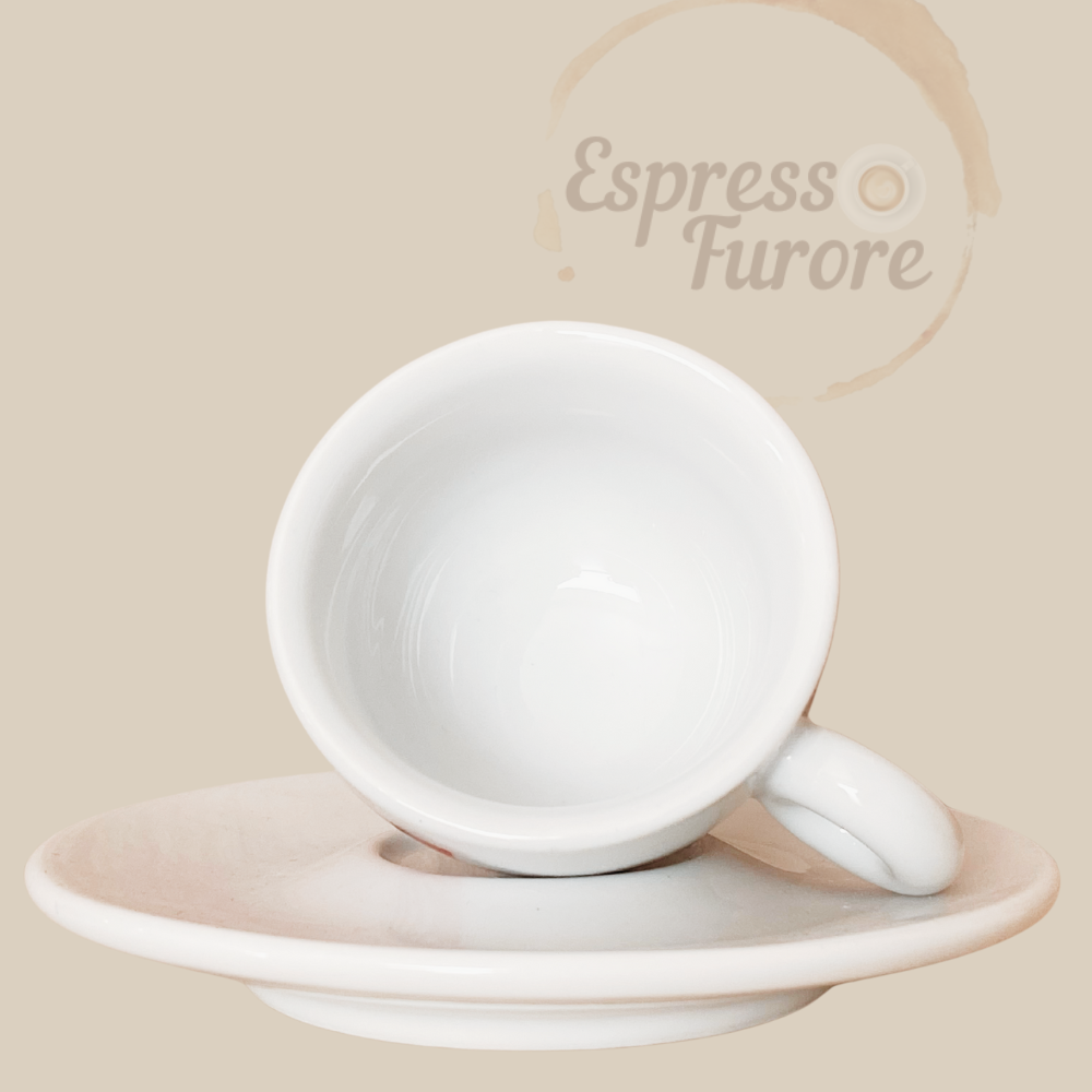 illy original Logo Espressotasse mit Unterteller weiß 6 Stück Innentasse Espresso Furore