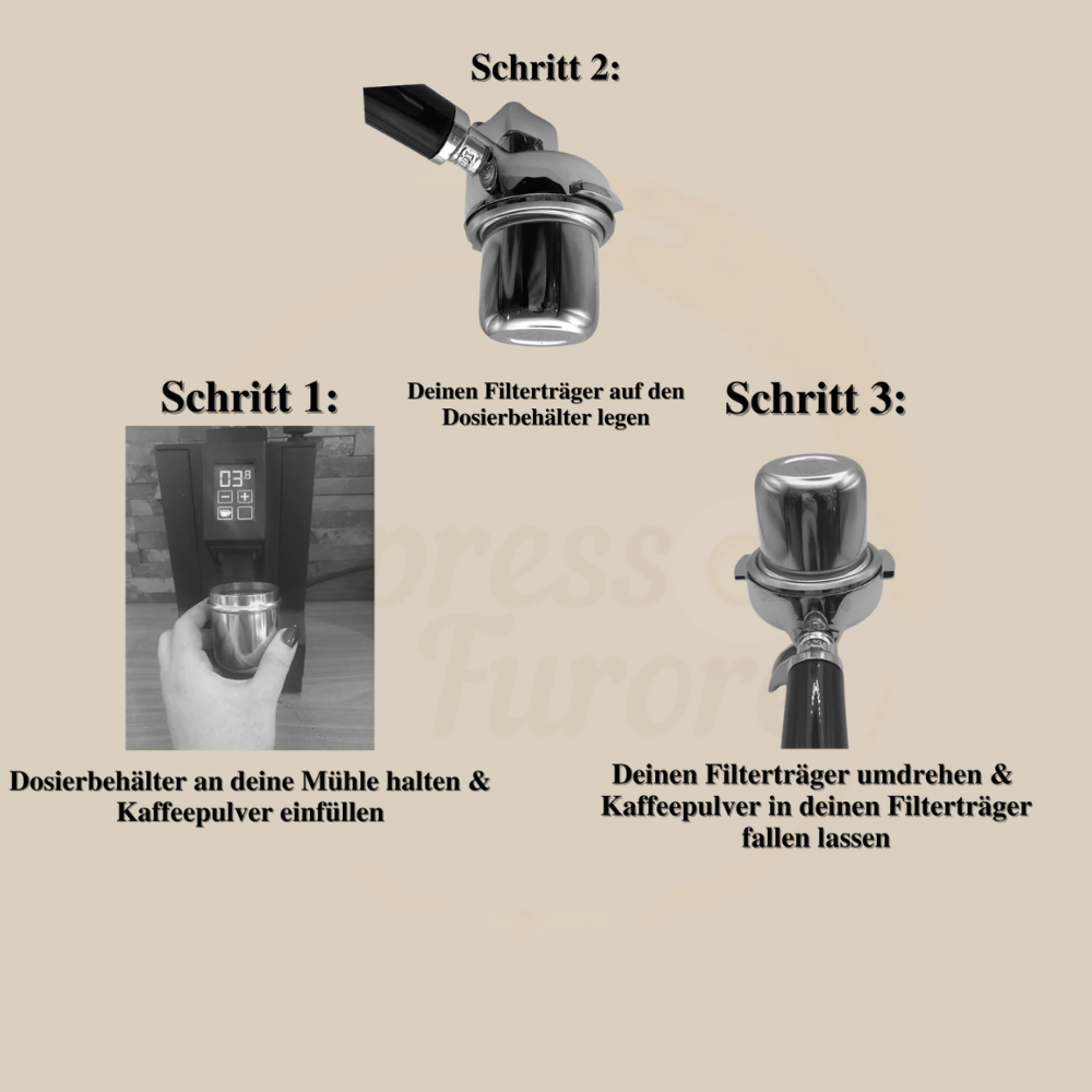 Motta Dosierbecher zur Anwendung bei Espressomühlen
