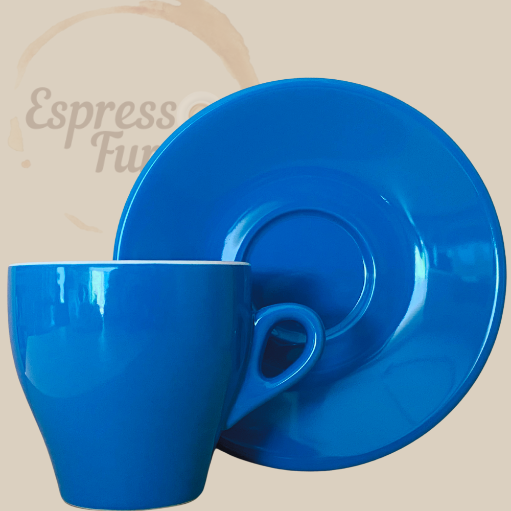 Nuova Point Milano Caffè Cappuccinotasse azur 155ml - 6 Tassen Unterteller Espresso Furore
