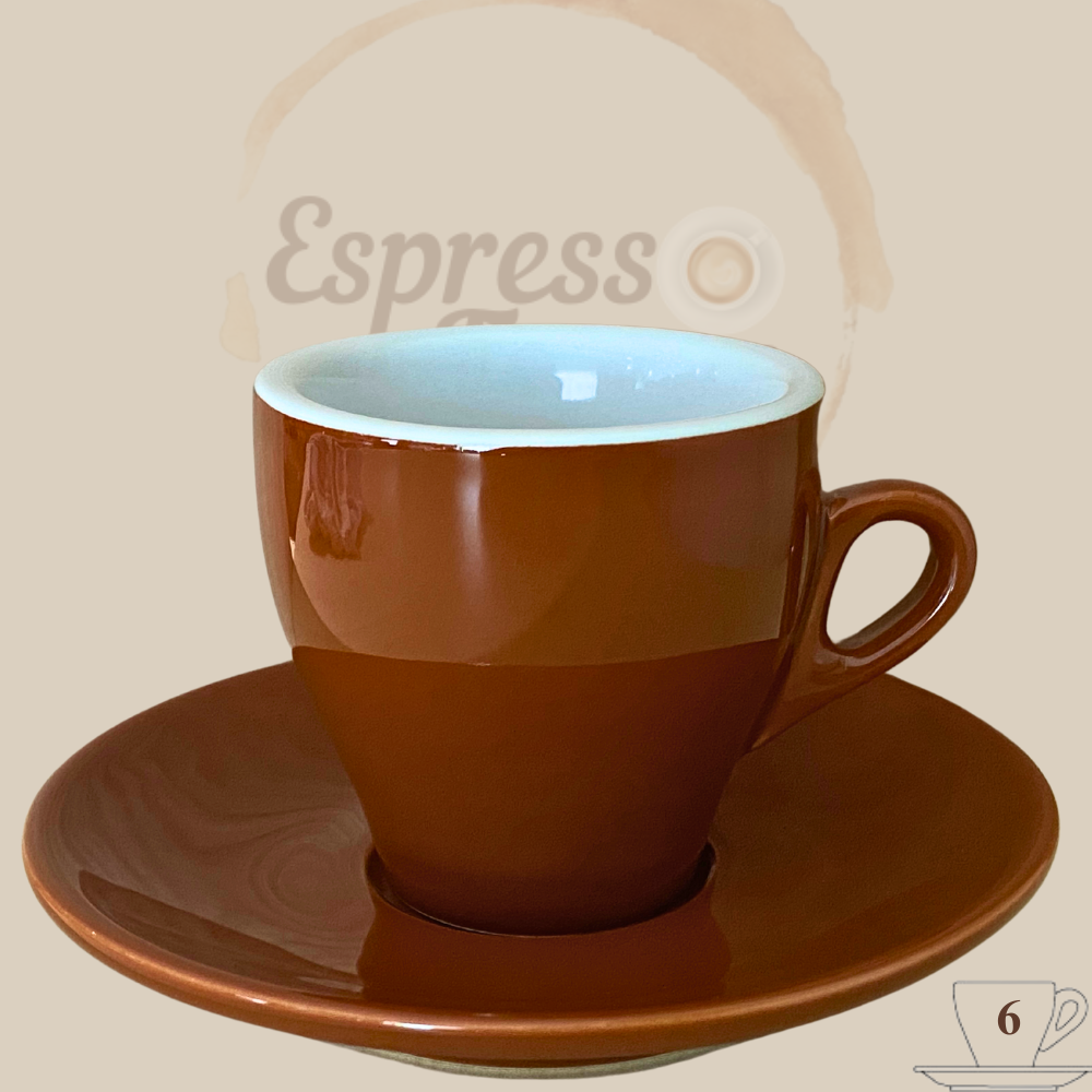 Nuova Point Milano Caffè Cappuccinotasse braun 155ml - 6 Tassen Espresso Furore