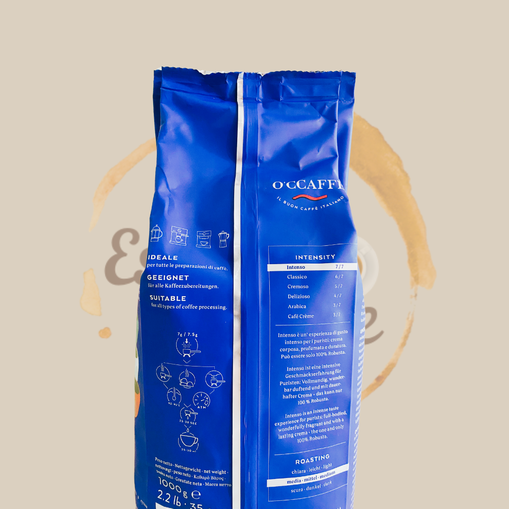 Espresso Furore O'CCAFFÈ Espresso Intenso ganze Bohne 1000g - Kräftig. Komplex. Charakterstark