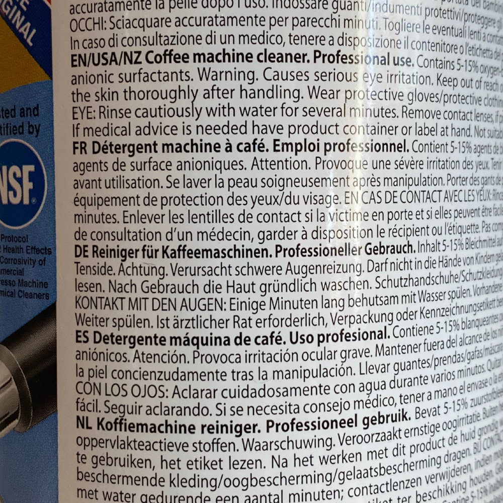 Espresso Furore Puly Caff Plus NSF Powder Kaffeefettreiniger, Reinigungspulver für Kaffeemaschinen