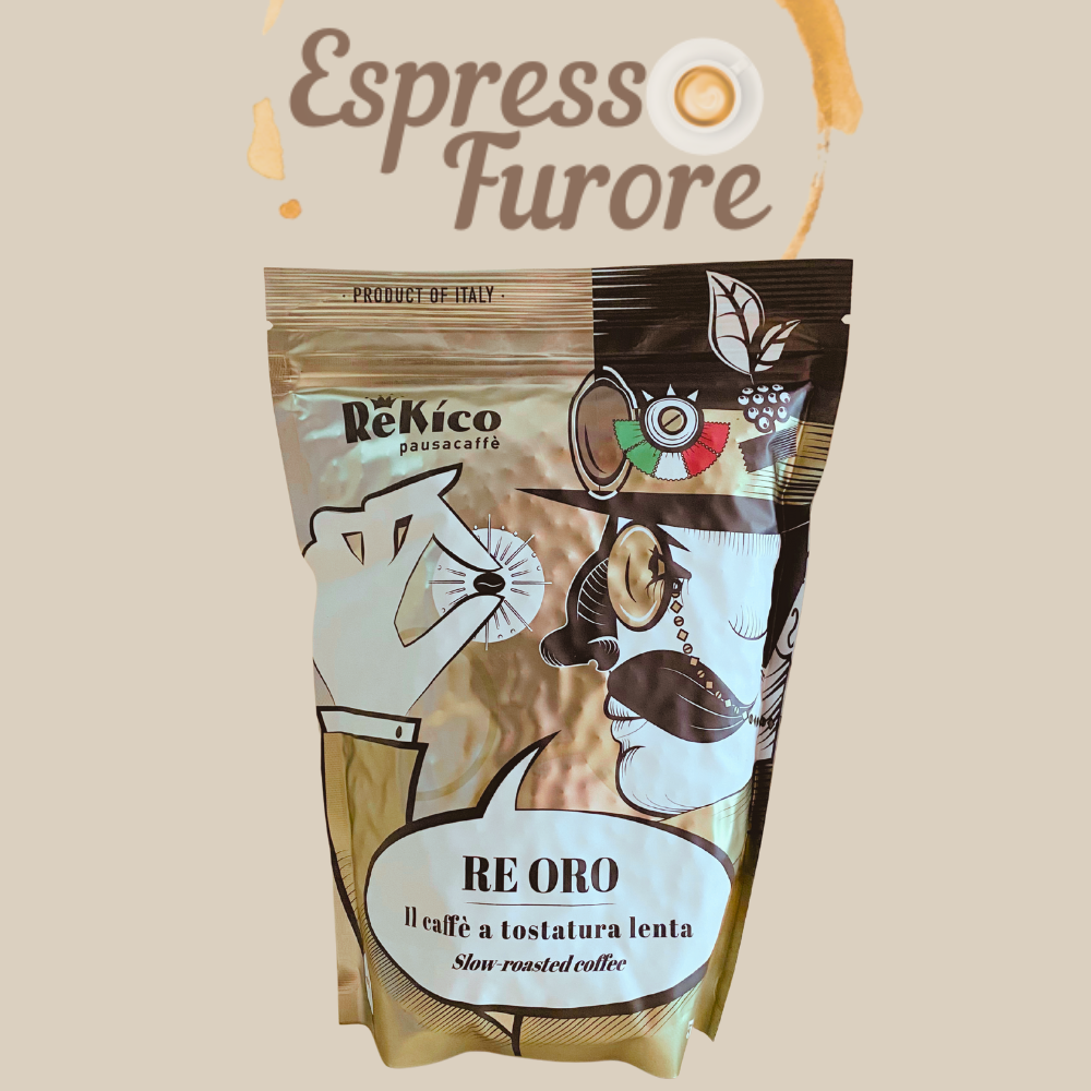 Rekico RE ORO 70% Arabica, 30% Robusta 1000g ganze Bohnen – Der König unter den Bohnen Espresso Furore