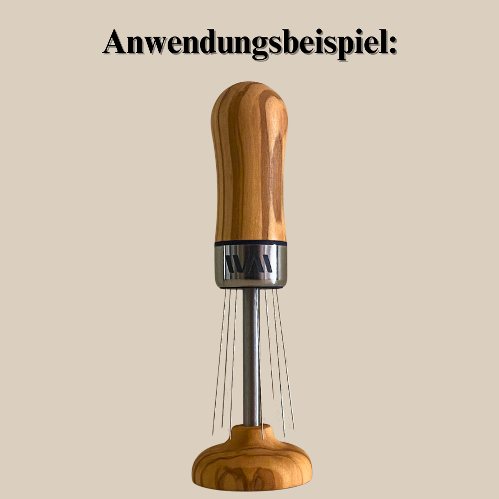 Wiedemann Manufaktur WDT Stand aus edlem Olivenholz Anwendungsbeispiel Espresso Furore