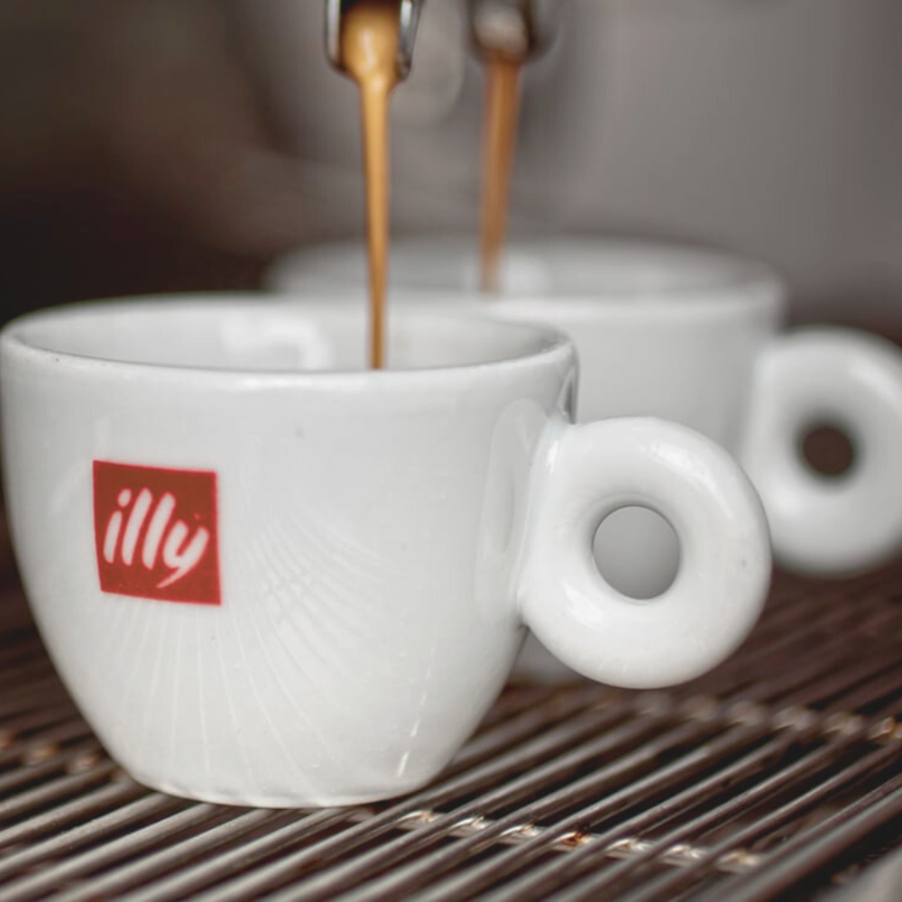 illy original Logo Espressotasse mit Unterteller 60ml weiß 6 Stück