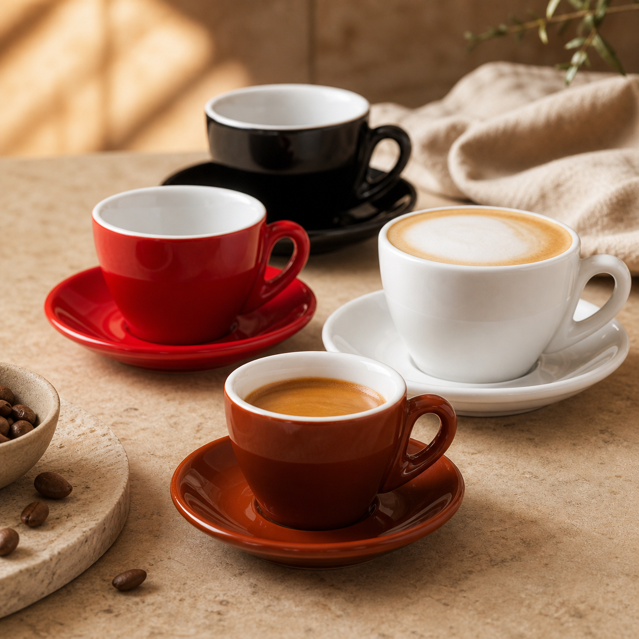 Espresso-, Cappuccino- und Kaffeetassen