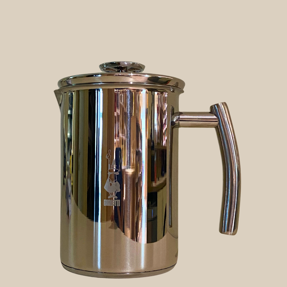 Bialetti manueller Milchaufschäumer Cappuccinatore induktionsfähig mit Doppelsieb – espresso-furore