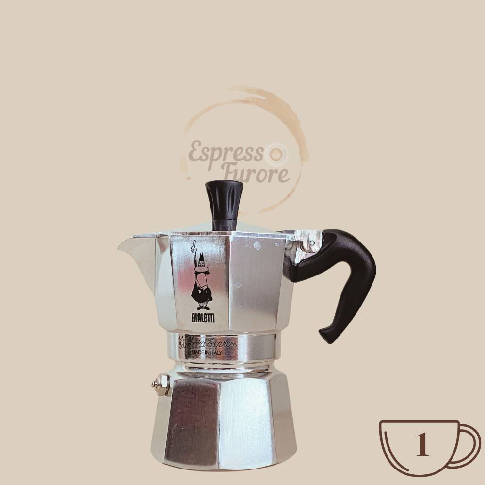 Bialetti Moka Express Herdkanne für 1 Espressotasse Espresso Furore