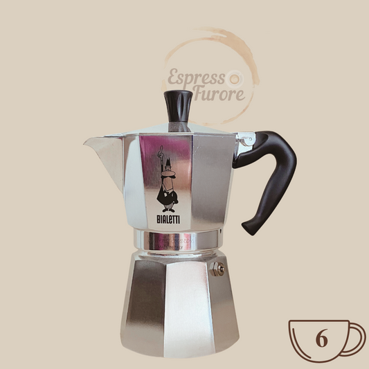 Bialetti Moka Express Herdkanne für 6 Espressotassen Espresso Furore