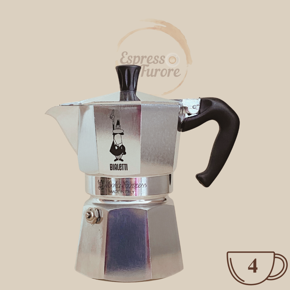 Bialetti Moka Express Herdkanne für 4 Espressotassen Espresso Furore