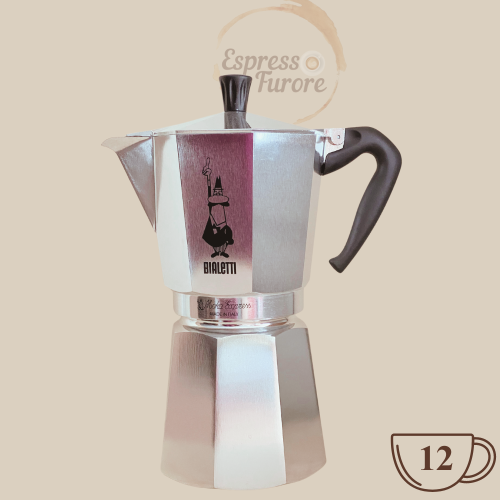 Bialetti Moka Express Herdkanne für 12 Espressotasse Espresso Furore