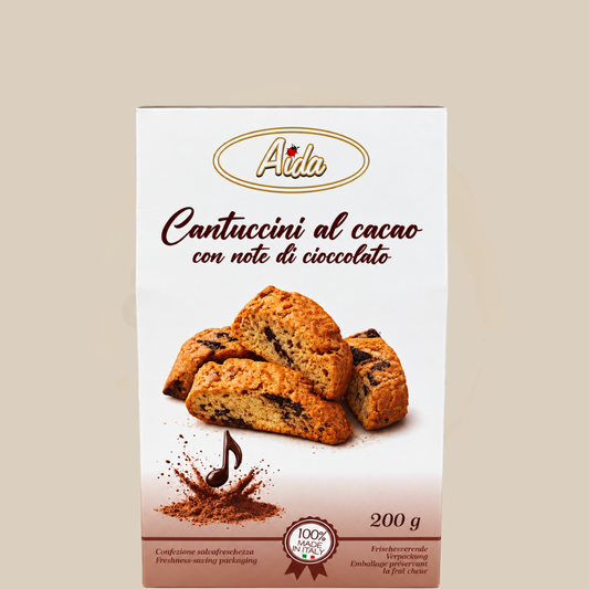 Aida Cantuccini al Cioccolato Fondente 200g  – Knusprige Verführung mit dunkler Schokolade