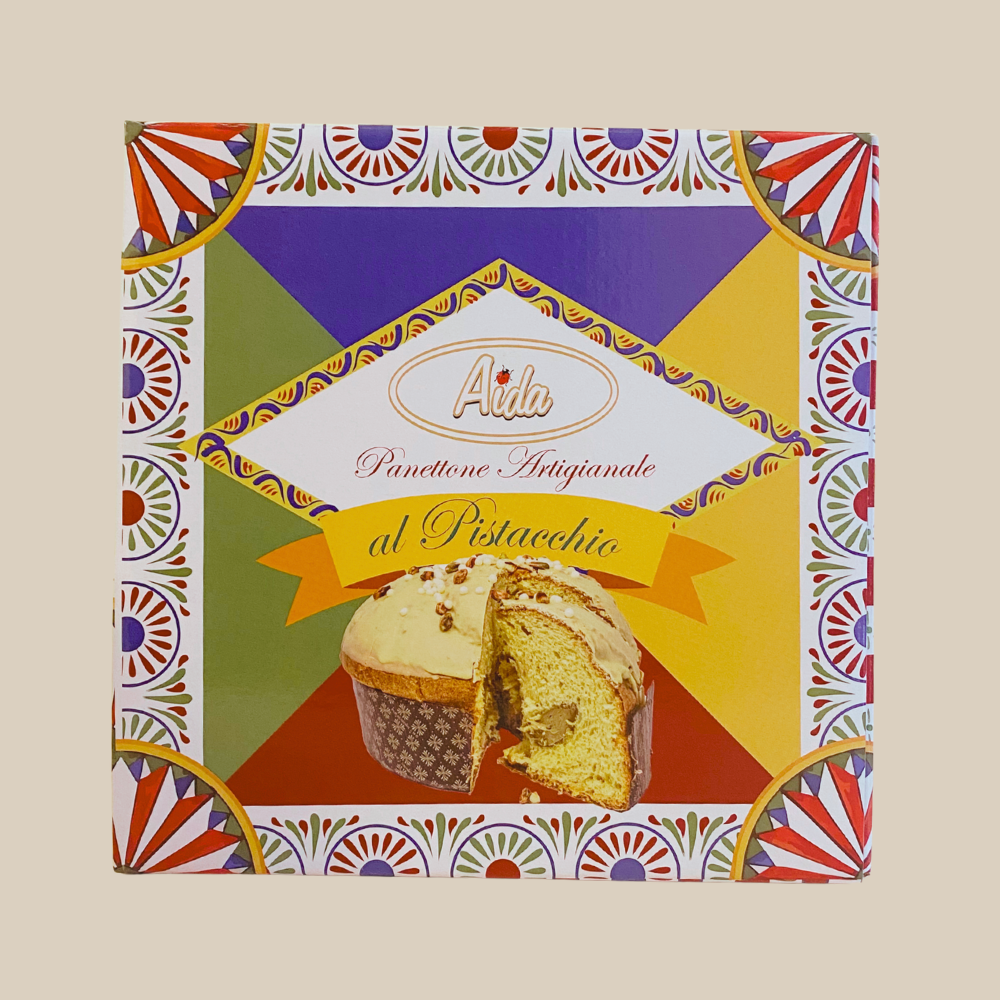 Aida Panettone Artigianale al Pistacchio di Sicilia 1100g  – Handwerklicher Panettone mit Pistaziencreme