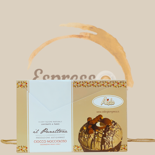 Aida Panettone mit weißer Haselnusscreme und Schokoladenguss 1100g – inspiriert von Kinder Bueno