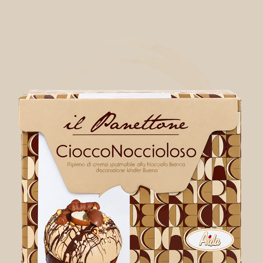 Aida Panettone mit weißer Haselnusscreme und Schokoladenguss 1100g – inspiriert von Kinder Bueno