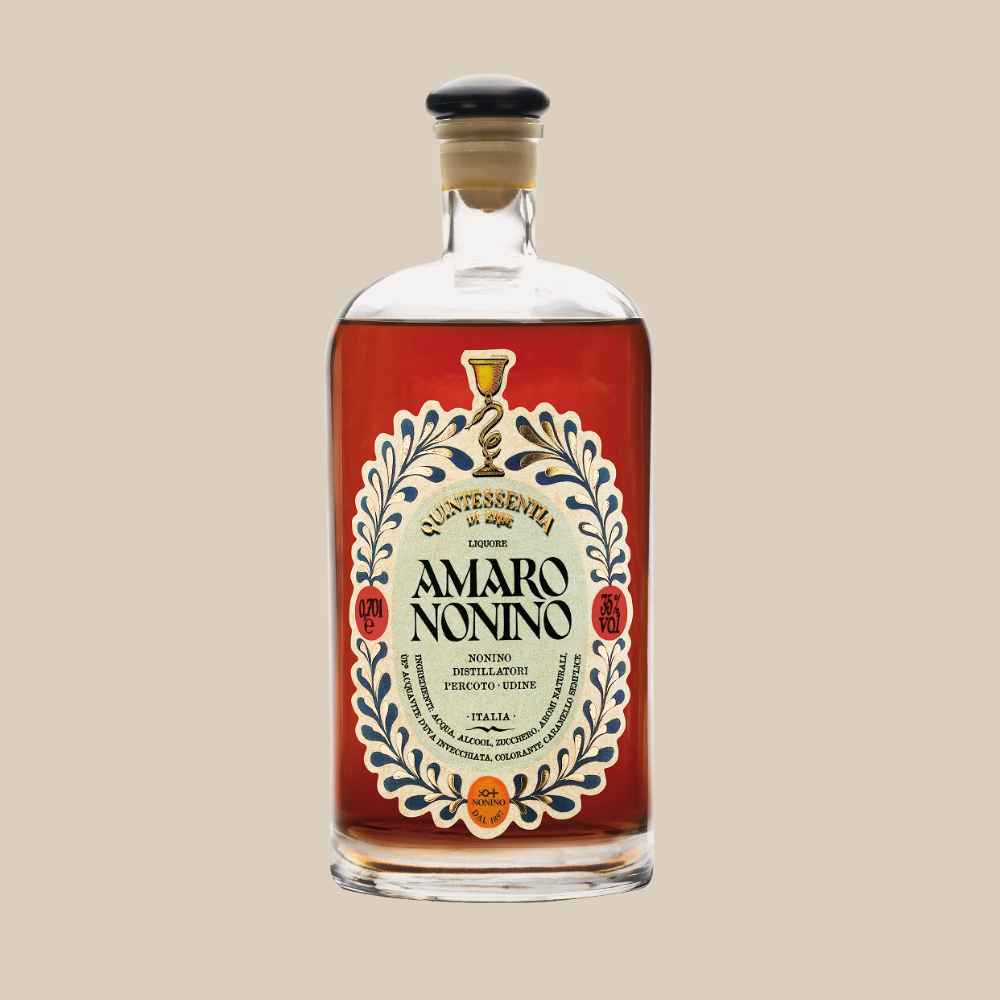 Amaro Nonino Quintessentia® 700 ml - 35 % Alk. mit UE Traubenbrand veredelt Espresso Furore