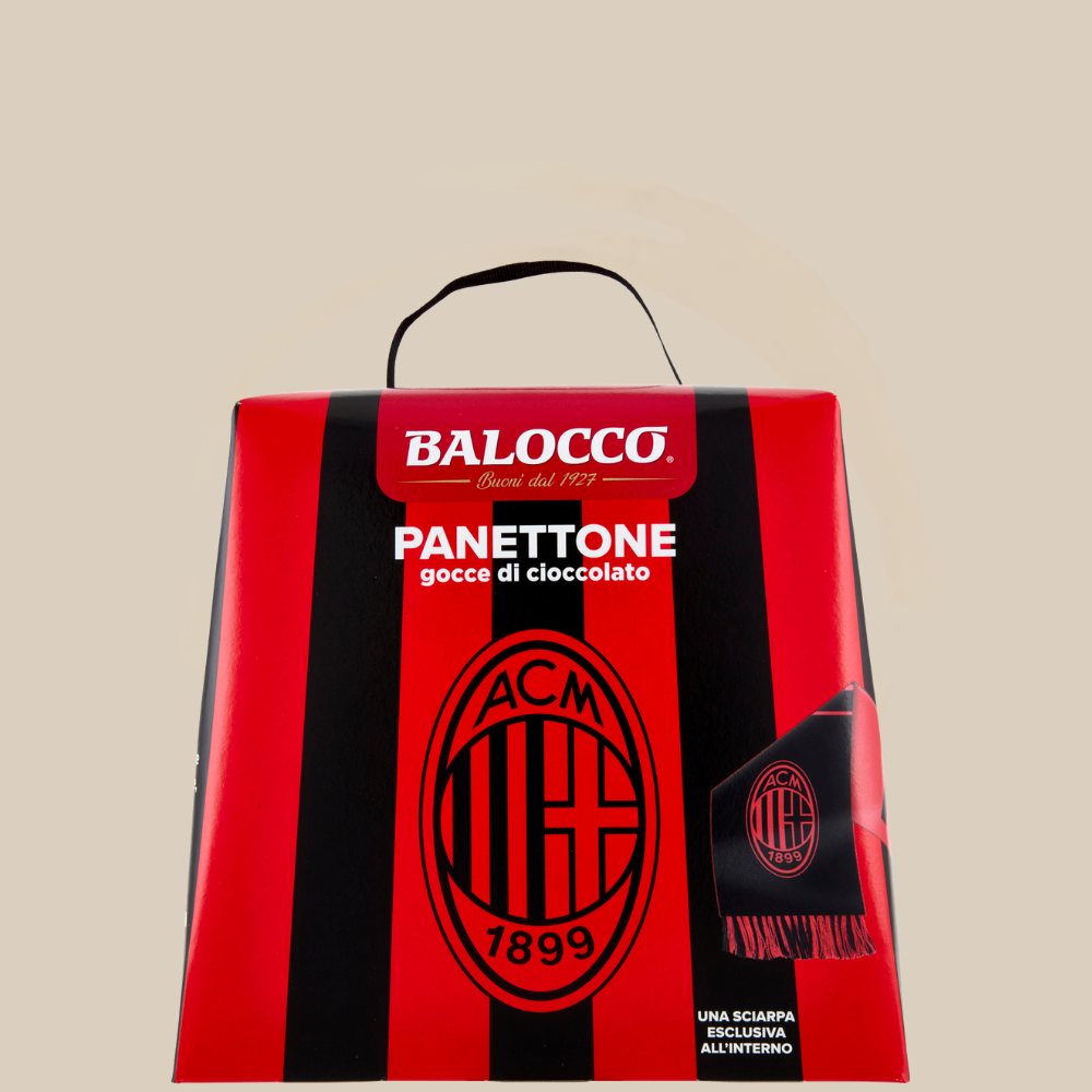 Balocco Panettone AC Mailand mit Schokoladenstückchen & Schal 500g