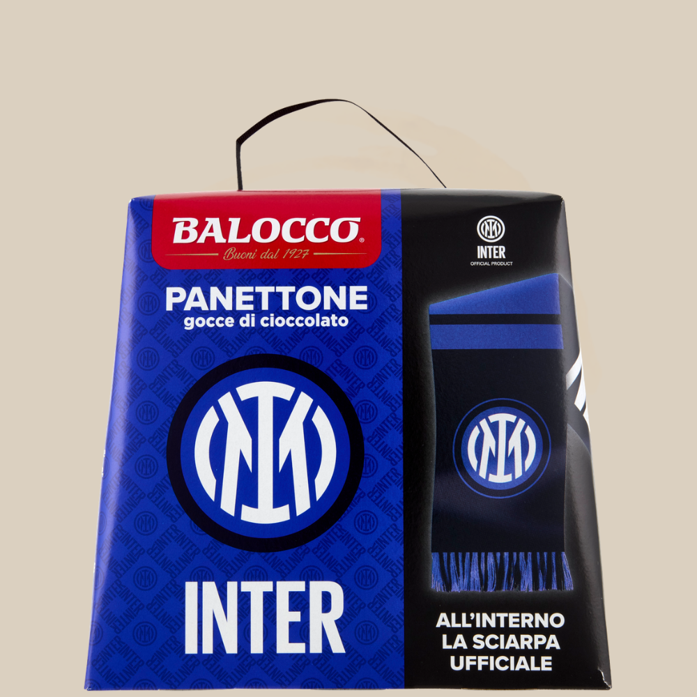 Balocco Panettone Inter Mailand mit Schokoladenstückchen & Schal 500g
