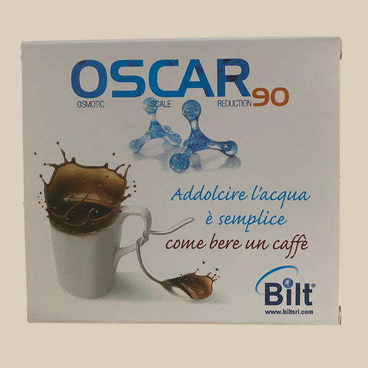 Bilt Wasserfilterenthärter Oscar 90 Wasserfilter Entkalkung weiches Wasser mit Espresso Fuore zwei Beutel