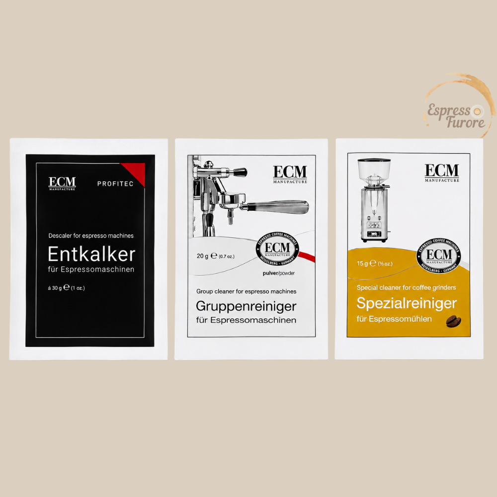 ECM Entkalker, Gruppenreiniger & Mühlenreiniger je 10 Tüten im Vorteilsset