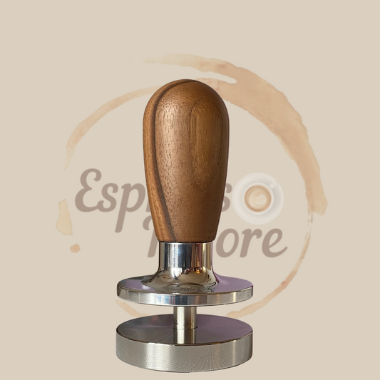 ECM Tamper 58 mm plan DRUCKREGULIEREND - mit Nussbaumholzgriff von Wiedemann Manufaktur Espresso Furore