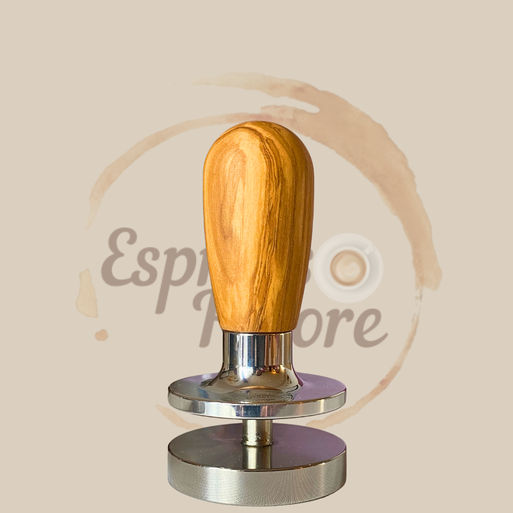 ECM Tamper 58mm plan DRUCKREGULIEREND - mit Olivenholzgriff von Wiedemann Manufaktur Espresso Furore