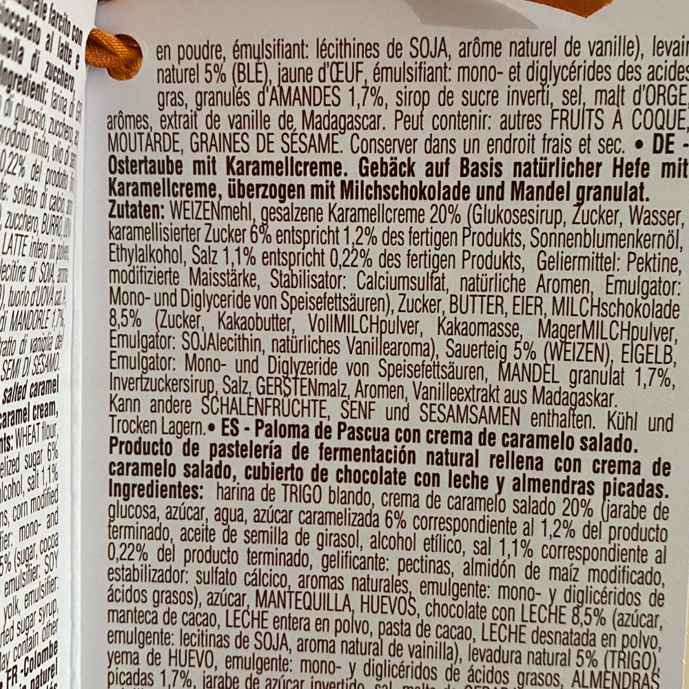 Fraccaro Colomba mit einer salzigen Karamellcreme Füllung 750g