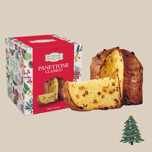 Fraccaro Weihnachtskuchen Panettone Classico mit saftigen Rosinen Espresso furore