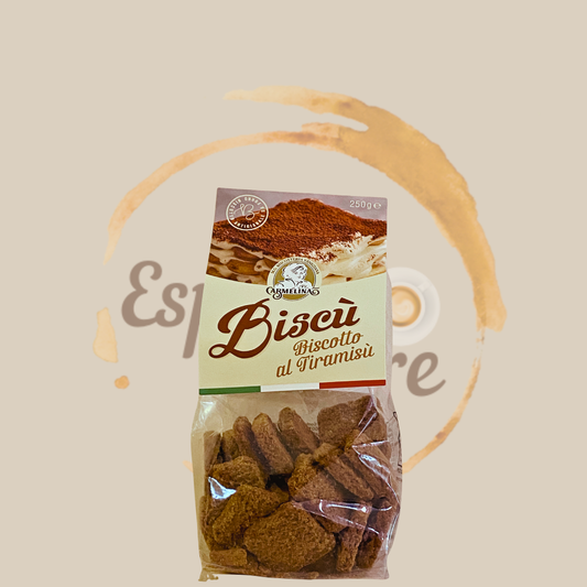 I Biscotti di Carmelina Biscù – Biscotto al Tiramisù 250g - Das Dolce-Versprechen in Keksform.