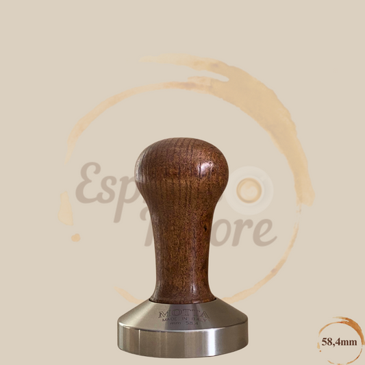 Motta Tamper Competition Edelstahl mit Holzgriff braun 58,4 mm plan Espresso Furore