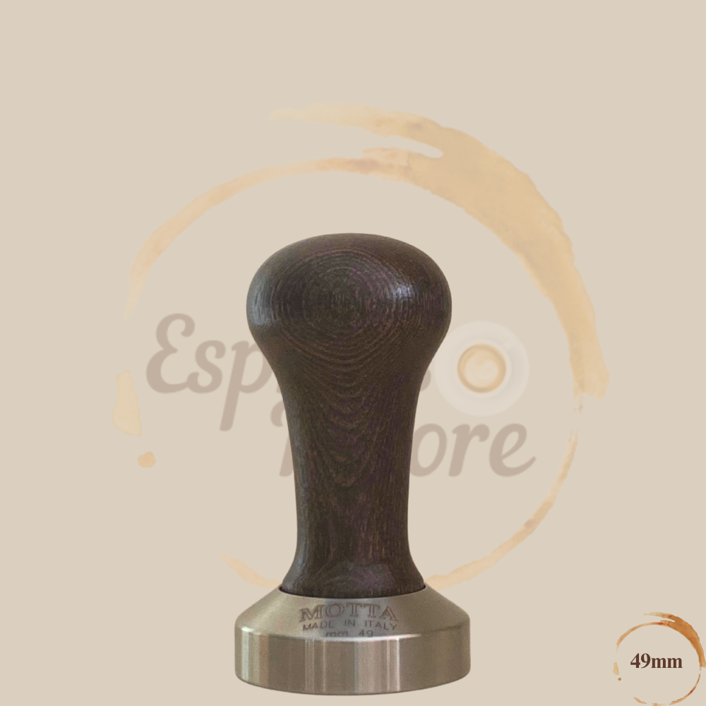 Motta Tamper Edelstahl mit Holzgriff braun 49mm für deine Pavoni Espresso Furore