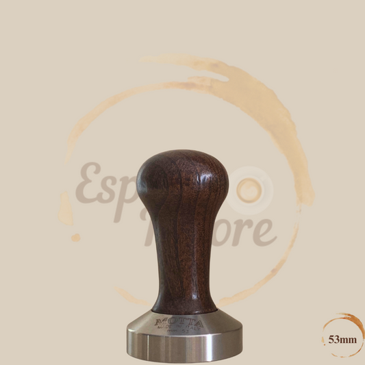 Motta Tamper Edelstahl mit Holzgriff braun 53 mm Espresso Furore