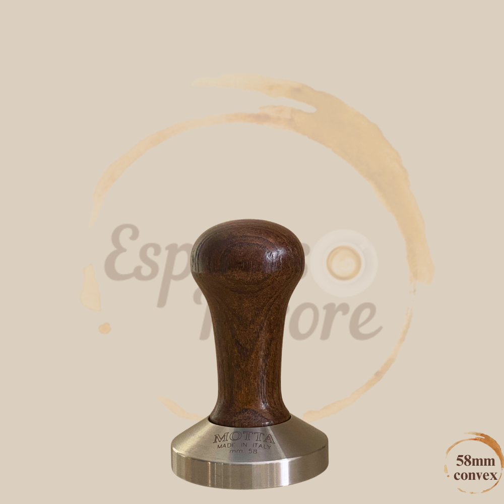 Motta Tamper Edelstahl mit Holzgriff braun 58 mm convex Espresso Furore