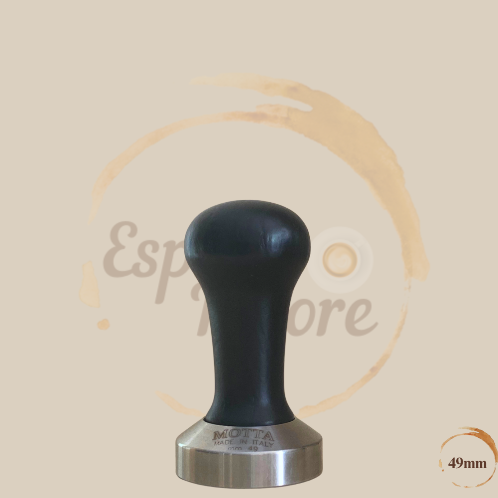 Motta Tamper Edelstahl mit Holzgriff schwarz 49 mm für deine Pavoni Espresso Furore