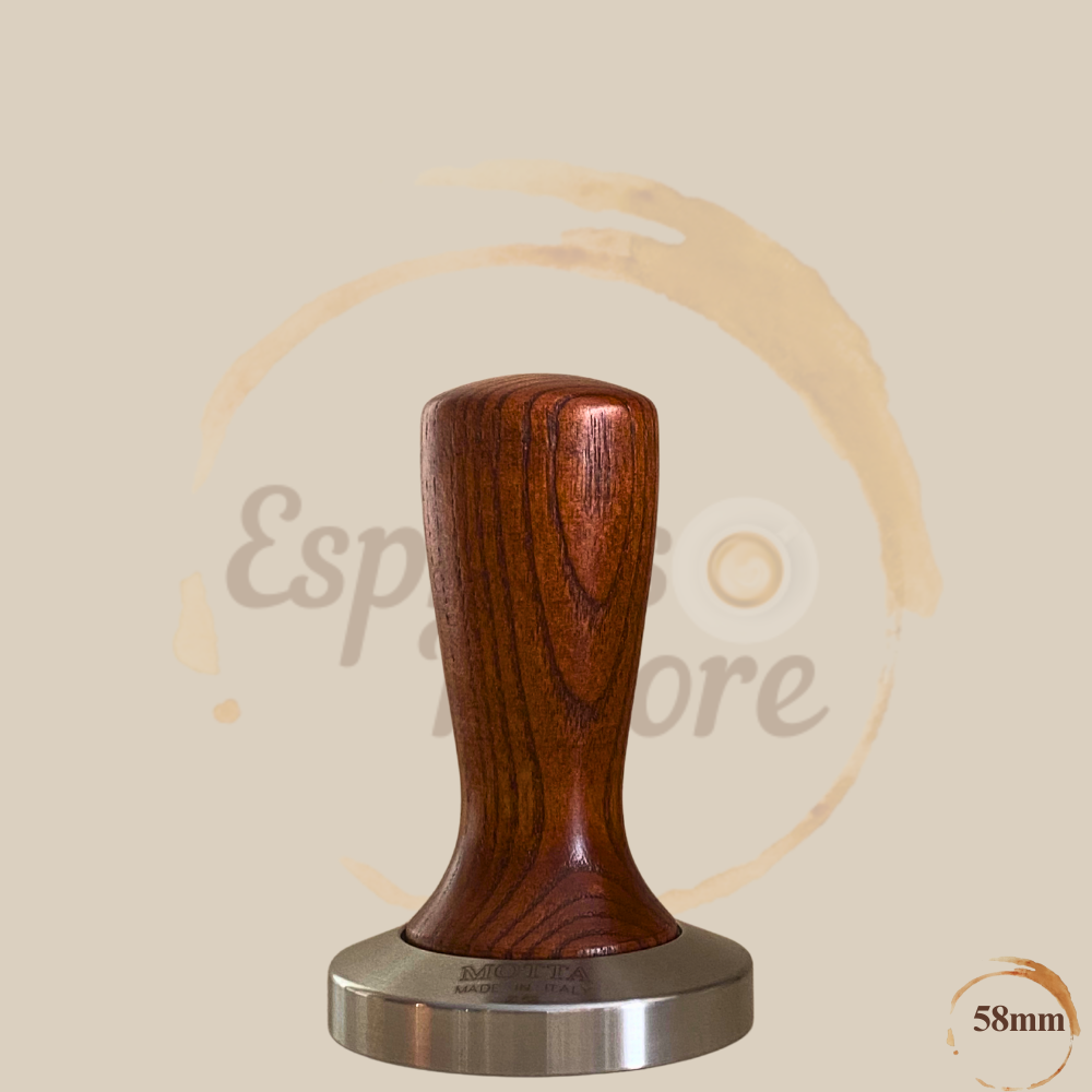 Motta Tamper Slim Holzgriff braun 58 mm plan Edelstahl Espresso Furore