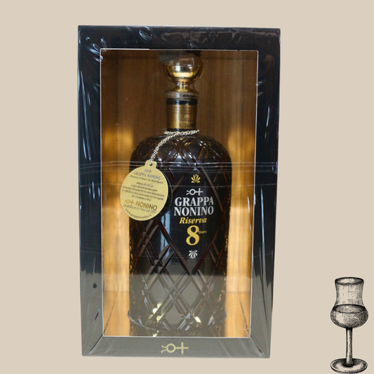 Nonino Grappa Riserva 8 Jahre gereift 43 % Vol. 700ml - in der Holzkiste Espresso Furore