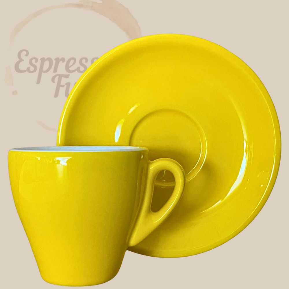 Nuova Point Milano Caffè Espressotasse gelb 65ml - 6 Tassen Unterteller Espresso Furore