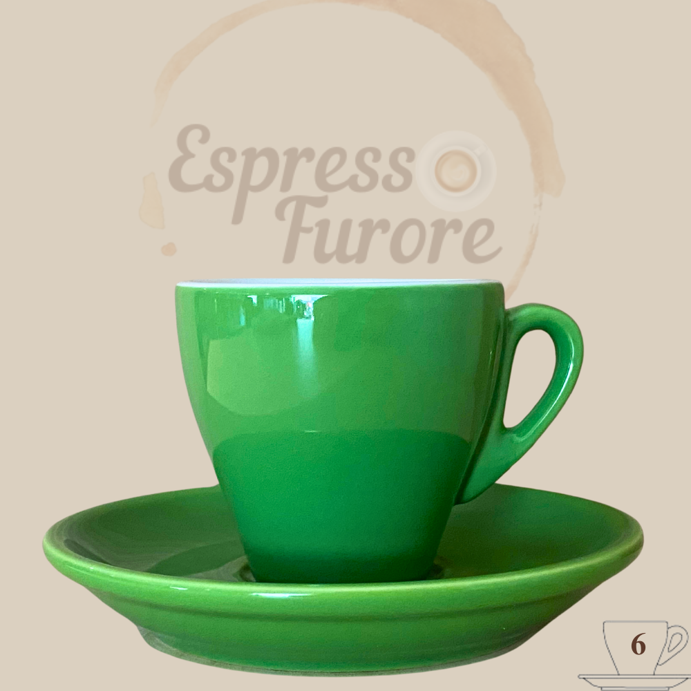 Nuova Point Milano Caffè Espressotasse grün 65ml - 6 Tassen Espresso Furore