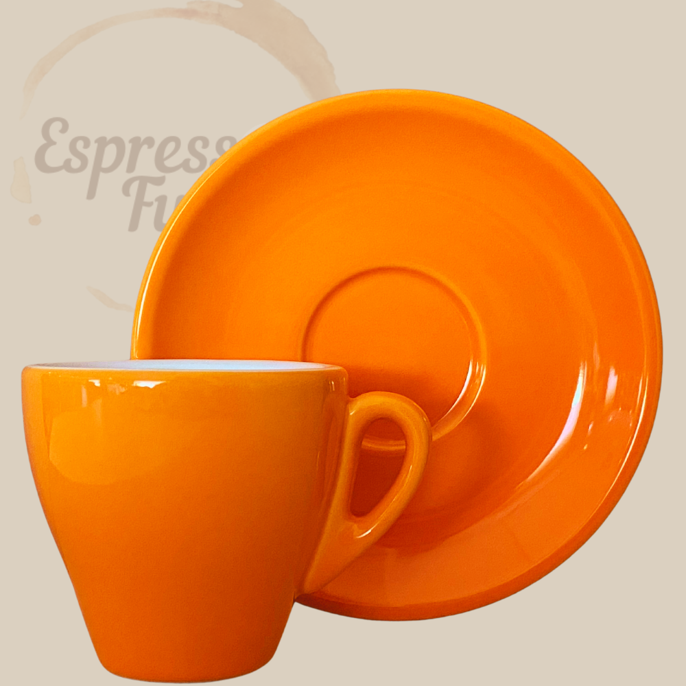 Nuova Point Milano Caffè Espressotasse orange 65ml - 6 Tassen Unterteller Espresso Furore