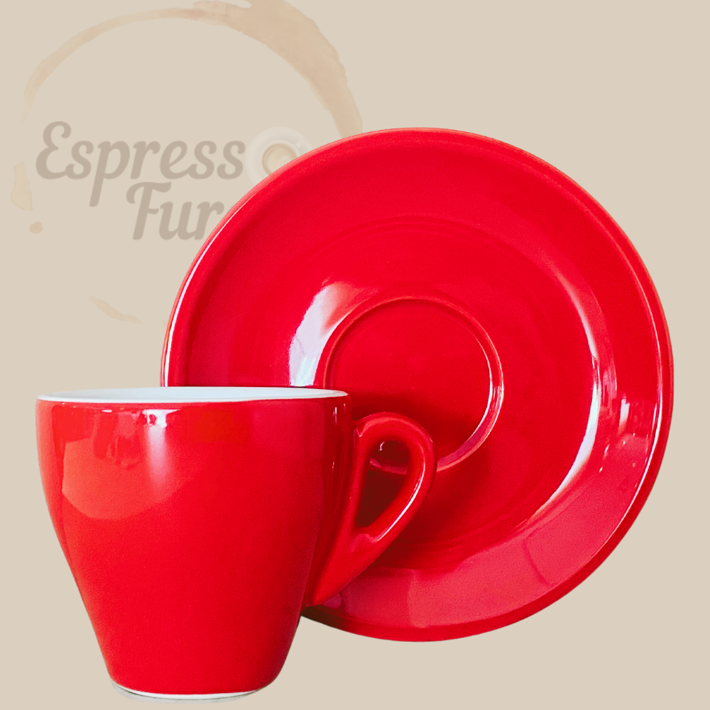 Nuova Point Milano Caffè Espressotasse rot 65ml - 6 Tassen Unterteller Espresso Furore