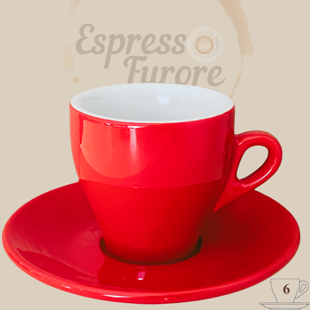 Nuova Point Milano Caffè Cappuccinotasse rot 155ml - 6 Tassen Espresso Furore