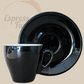 Nuova Point Milano Caffè Espressotasse schwarz 65ml - 6 Tassen Unterteller Espresso Furore