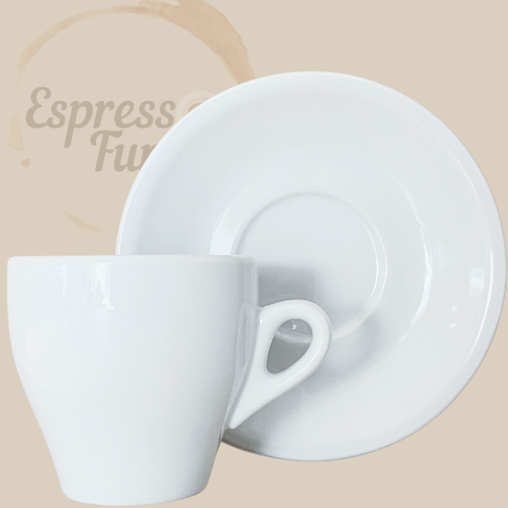 Nuova Point Milano Caffè Cappuccinotasse weiß 155ml - 6 Tassen Unterteller Espresso Furore