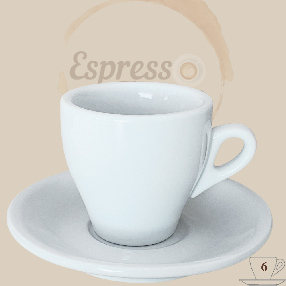 Nuova Point Milano Caffè Cappuccinotasse weiß 155ml - 6 Tassen Espresso Furore