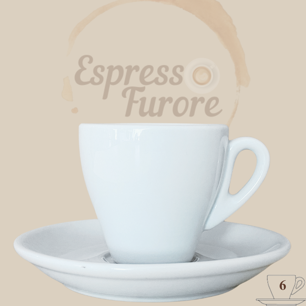 Nuova Point Milano Caffè Espressotasse weiß 65ml - 6 Tassen Espresso Furore